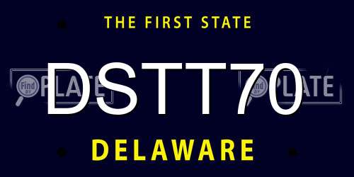DSTT70 Delaware License Plate