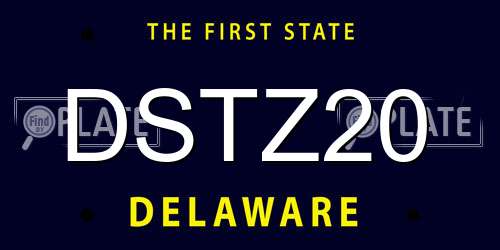 DSTZ20 Delaware License Plate