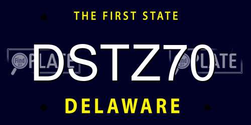 DSTZ70 Delaware License Plate