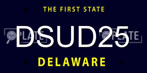 DSUD25 Delaware License Plate
