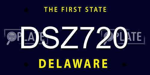 DSZ720 Delaware License Plate