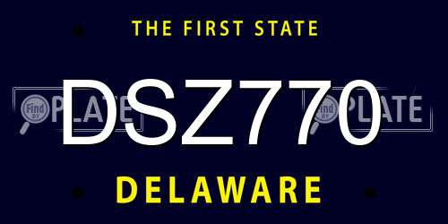 DSZ770 Delaware License Plate