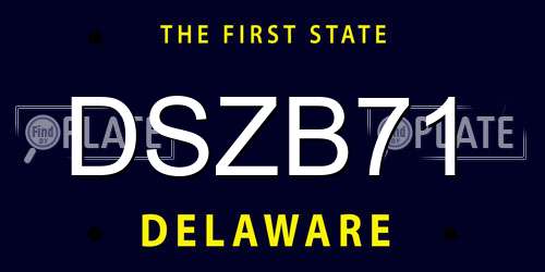 DSZB71 Delaware License Plate