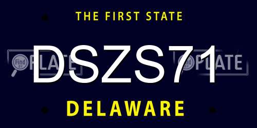 DSZS71 Delaware License Plate