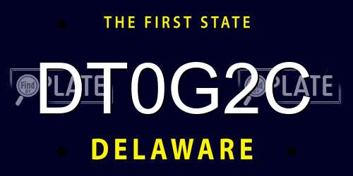 DT0G2C Delaware License Plate