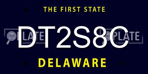 DT2S8C Delaware License Plate