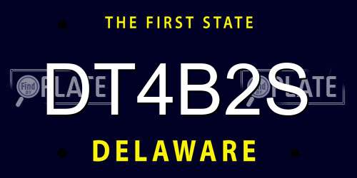 DT4B2S Delaware License Plate