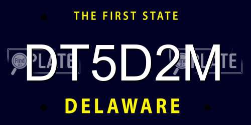 DT5D2M Delaware License Plate