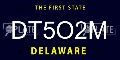 DT5O2M Delaware License Plate