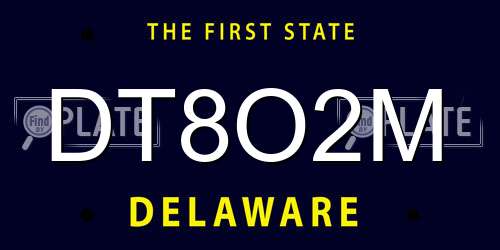 DT8O2M Delaware License Plate