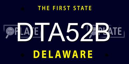 DTA52B Delaware License Plate