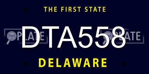 DTA558 Delaware License Plate