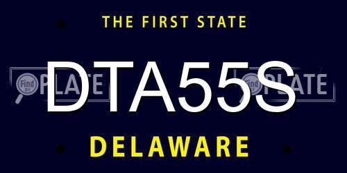 DTA55S Delaware License Plate
