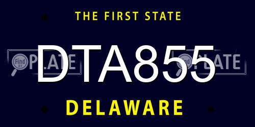 DTA855 Delaware License Plate