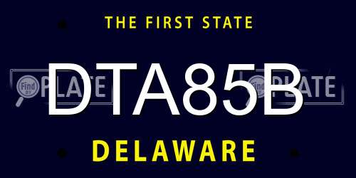 DTA85B Delaware License Plate