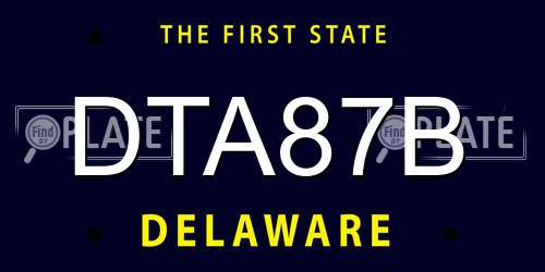DTA87B Delaware License Plate