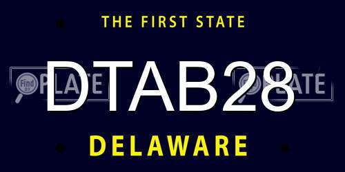 DTAB28 Delaware License Plate