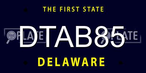 DTAB85 Delaware License Plate