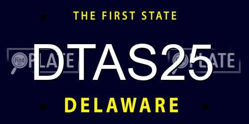 DTAS25 Delaware License Plate