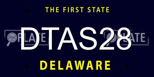DTAS28 Delaware License Plate