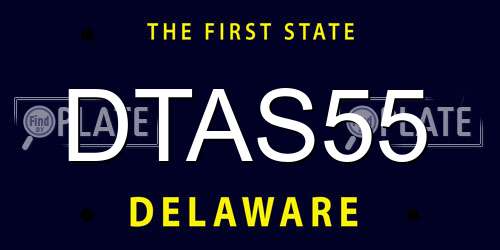DTAS55 Delaware License Plate