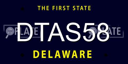 DTAS58 Delaware License Plate