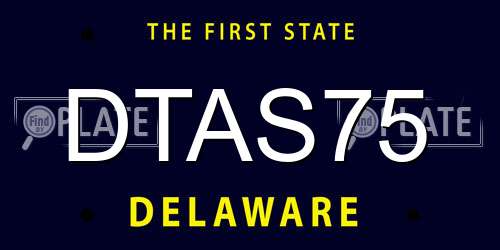 DTAS75 Delaware License Plate