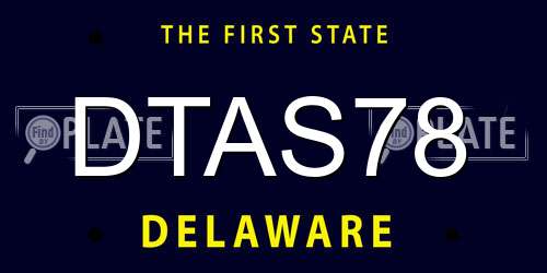 DTAS78 Delaware License Plate