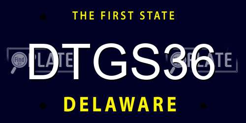 DTGS36 Delaware License Plate