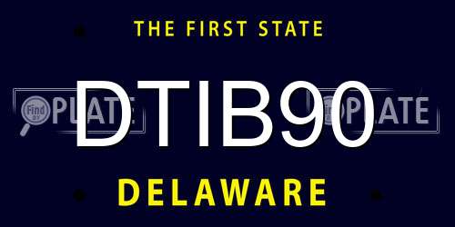 DTIB90 Delaware License Plate