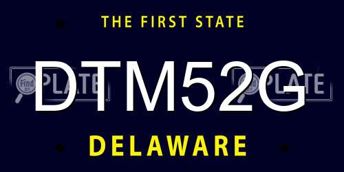 DTM52G Delaware License Plate