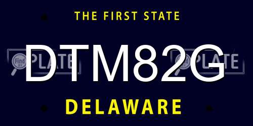 DTM82G Delaware License Plate