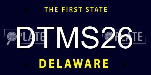 DTMS26 Delaware License Plate