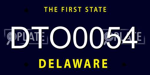 DTO0054 Delaware License Plate