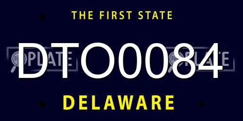DTO0084 Delaware License Plate