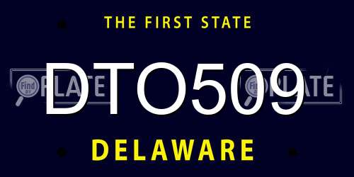 DTO509 Delaware License Plate