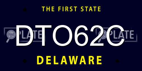DTO62C Delaware License Plate