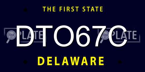 DTO67C Delaware License Plate