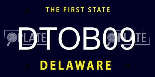 DTOB09 Delaware License Plate