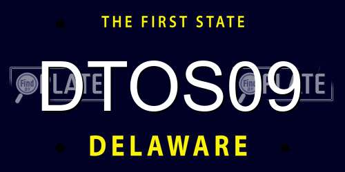 DTOS09 Delaware License Plate