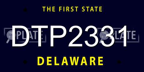 DTP2331 Delaware License Plate