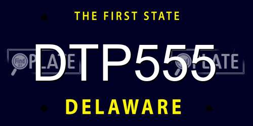 DTP555 Delaware License Plate
