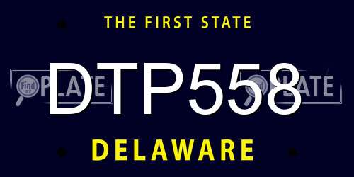 DTP558 Delaware License Plate