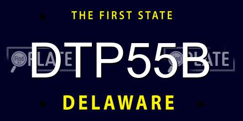 DTP55B Delaware License Plate