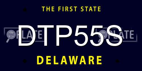 DTP55S Delaware License Plate