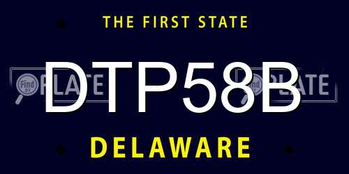 DTP58B Delaware License Plate