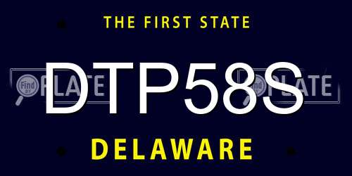 DTP58S Delaware License Plate