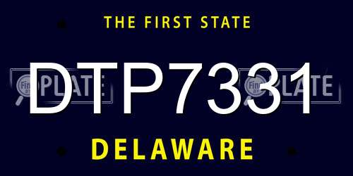 DTP7331 Delaware License Plate