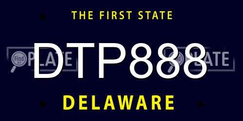 DTP888 Delaware License Plate