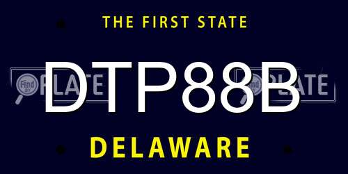 DTP88B Delaware License Plate
